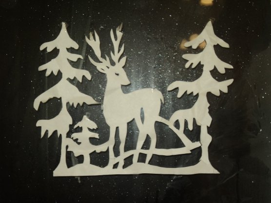 Сказочные олени украшение на окна к новому году