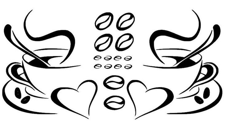 Трафарет кофейной чашки