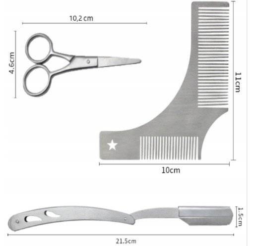 Лекала шаблона для стрижки бороды