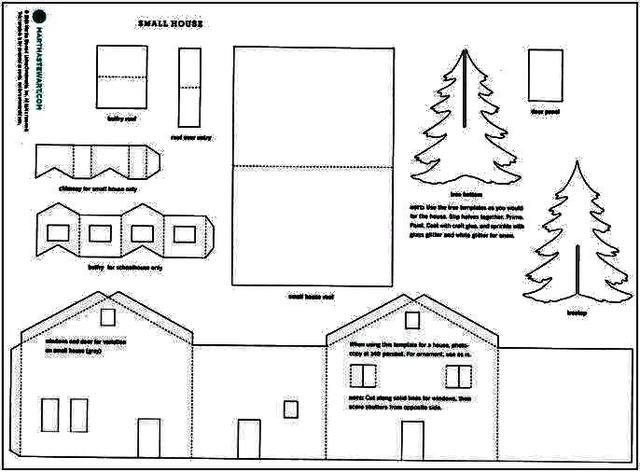 Домик Деда Мороза своими руками из картона схема