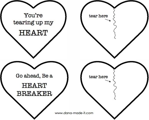 Валентинка шаблон для печати