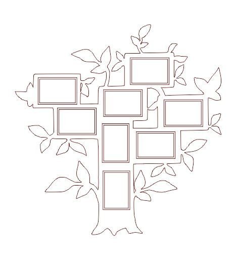 Трафарет генеалогического дерева на стену