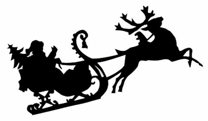 Олени с санями на окно