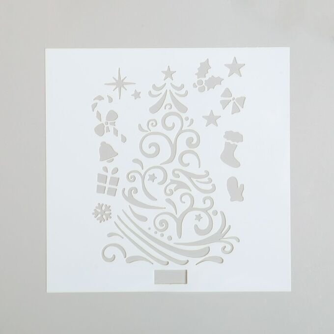 Трафарет 6707484 Новогодняя композиция 13*13 см