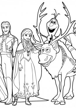 Эльза и Анна раскраска Свен
