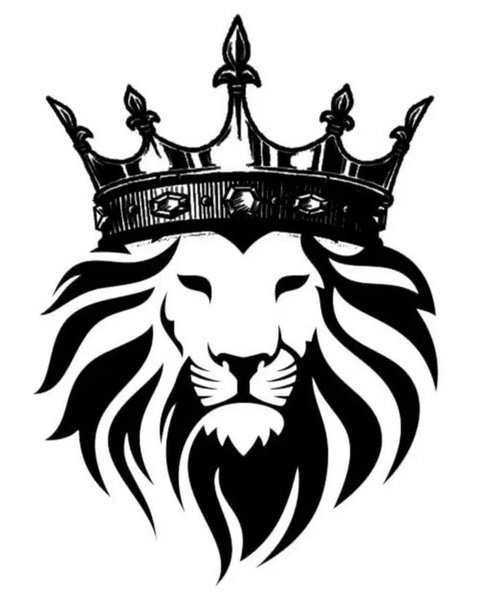 Лев с короной на голове