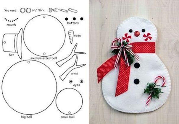 Снеговик из фетра выкройка