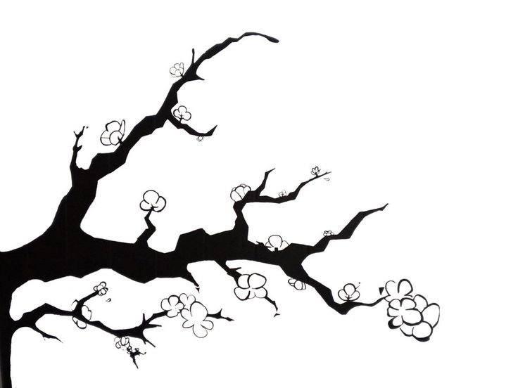 Японское дерево силуэт
