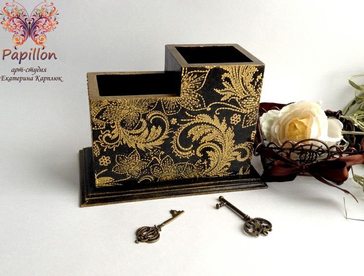 Карандашница декупаж