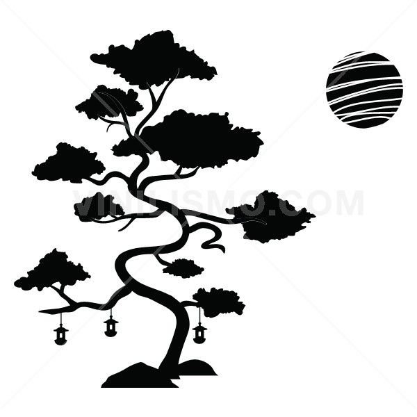 Бонсай силуэт