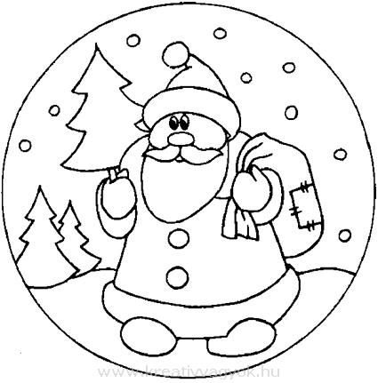 Трафарет Деда Мороза для поделки