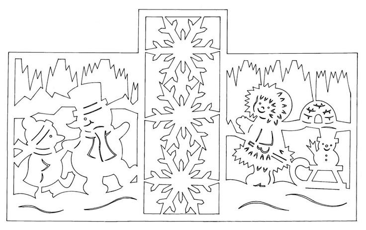 Вытынанки на окна новогодние