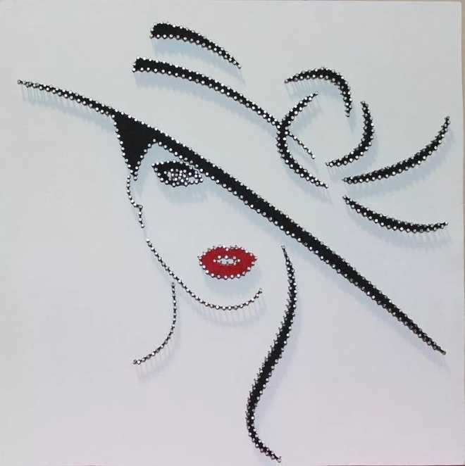 Трафарет девушка в шляпе