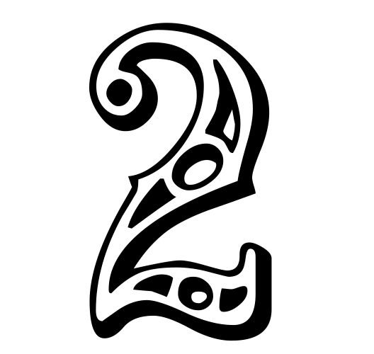 Вытынанки цифра 2