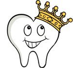 Зуб с короной трафарет