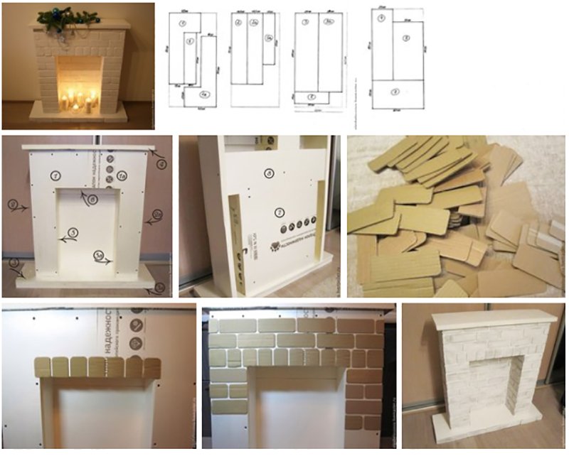 Камин из картона