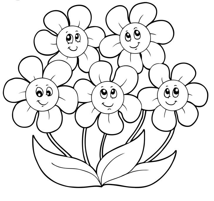 Рисунки для раскрашивания цветы