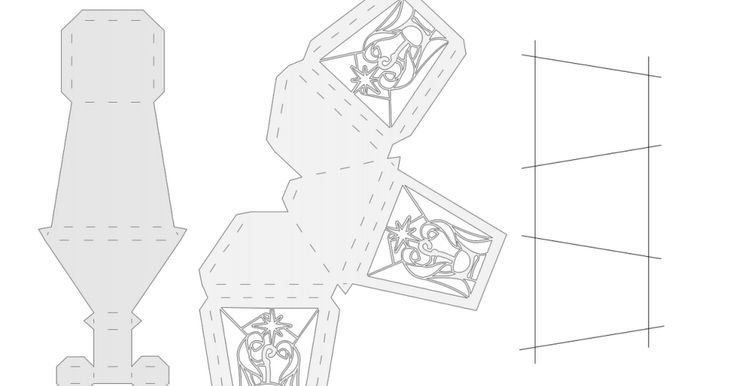 Чертеж фонаря из бумаги