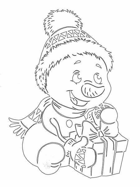 Снеговики на окна трафареты