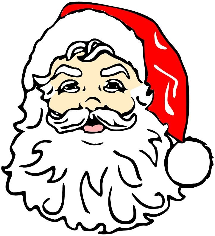 Лицо Деда Мороза шаблон