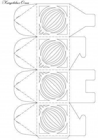 Трафарет коробочки для подарка