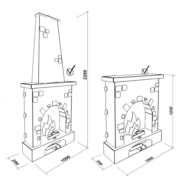 Чертеж фальш камина из фанеры