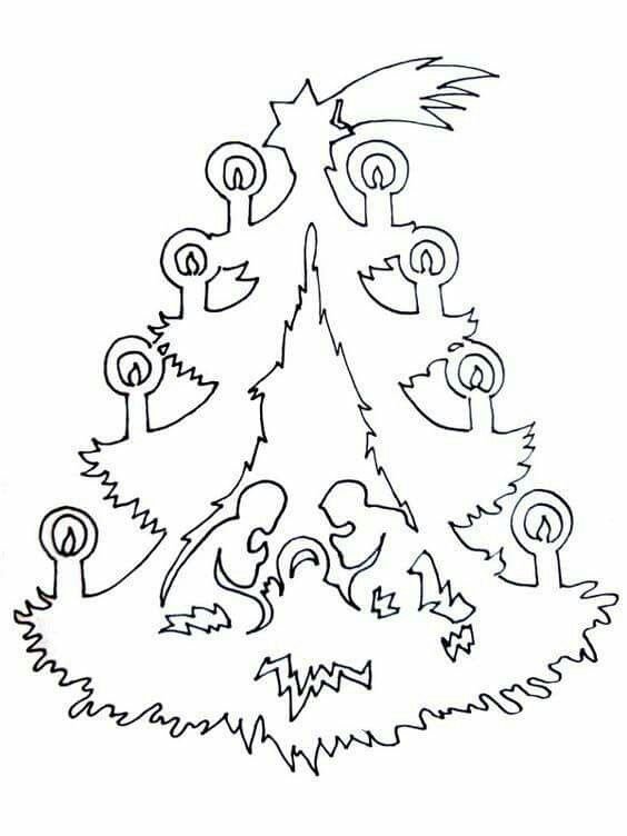 Вытынанка схемы новый год