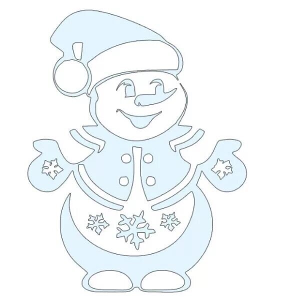 Снеговики на окна трафареты