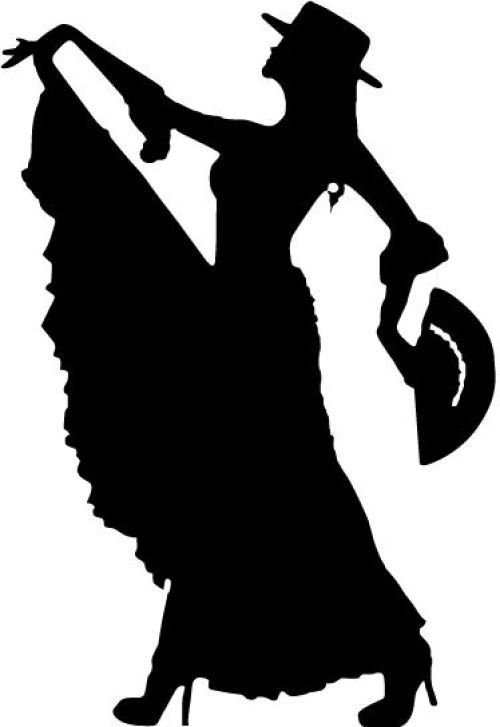 Силуэт танцующей испанки