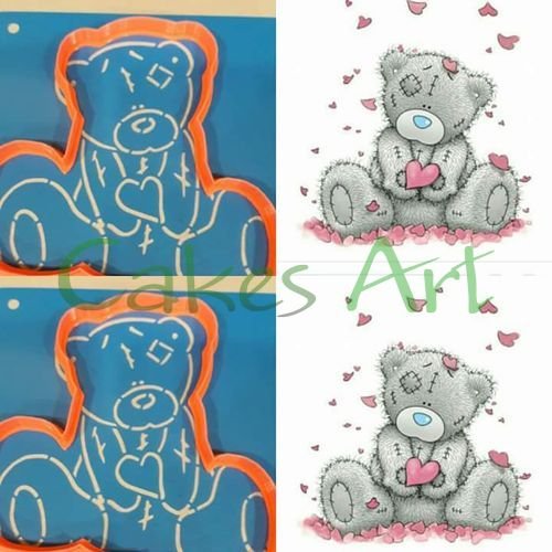 Мишка Тедди трафарет для пряников