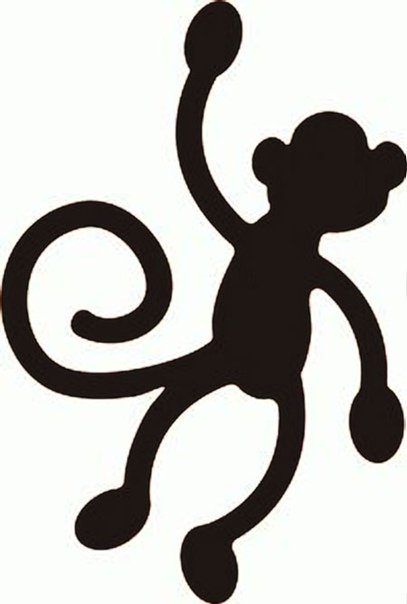 Трафарет обезьянки