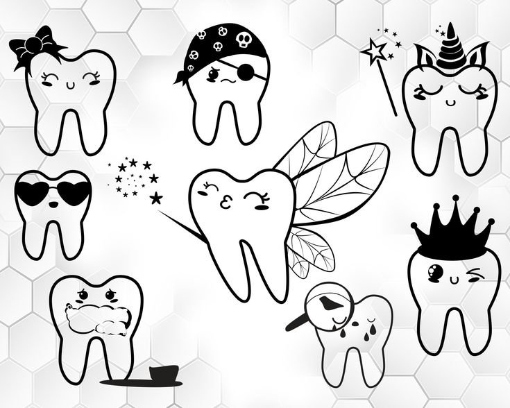 Зуб трафарет