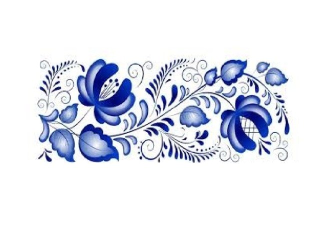 Гжельский орнамент в полосе