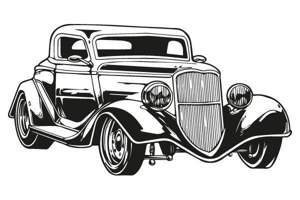 Трафарет ретро автомобилей