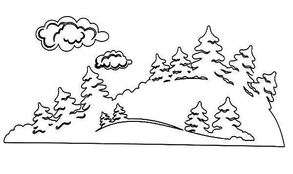 Трафареты на окна к новому году лес