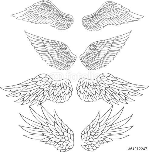 Крылья трафарет