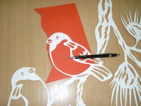 Украшение окон Снегири