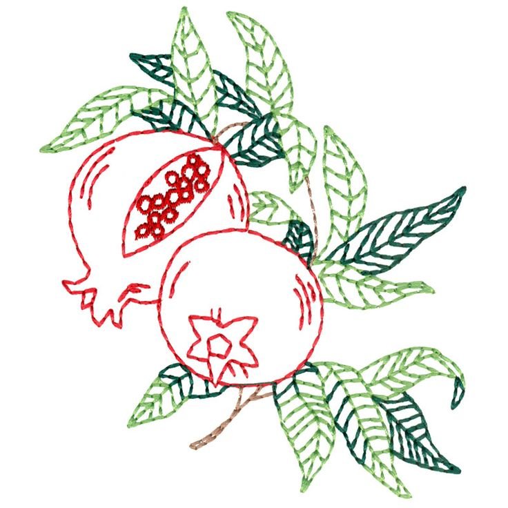 Вышивка гранат