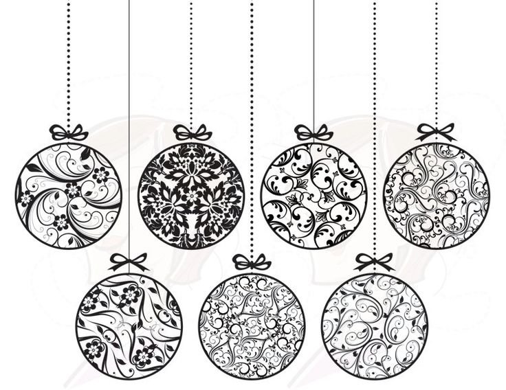 Новогодние шары черно белые