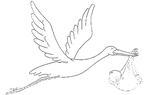 Журавли трафарет