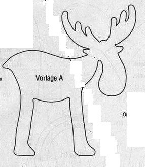 Выкройка оленя новогоднего из ткани