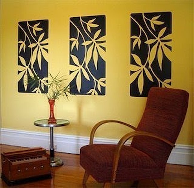 Орнамент на стене в интерьере