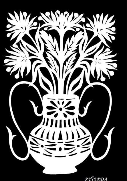 Трафарет ваза для цветов