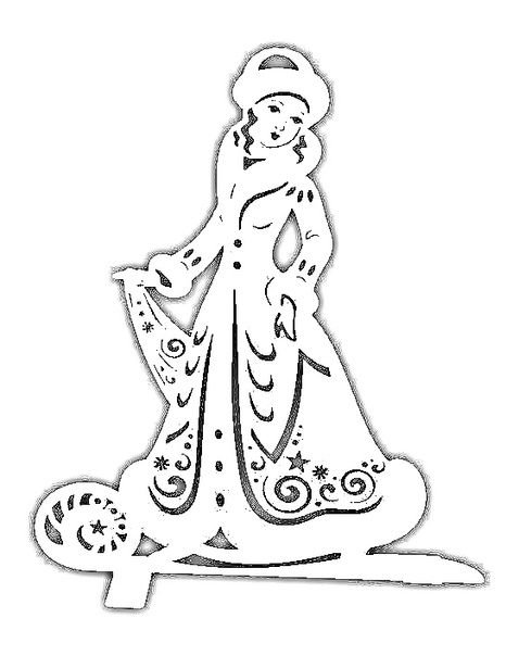 Снегуркана окно трафарет для вырезания