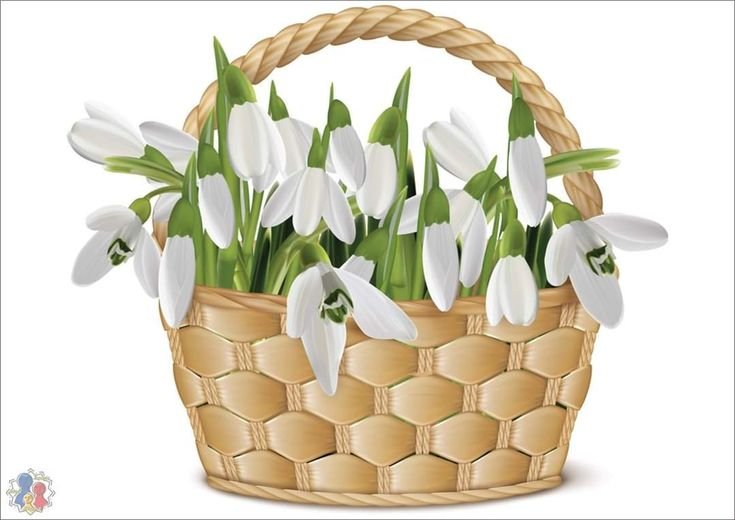 Корзинка с весенними цветами