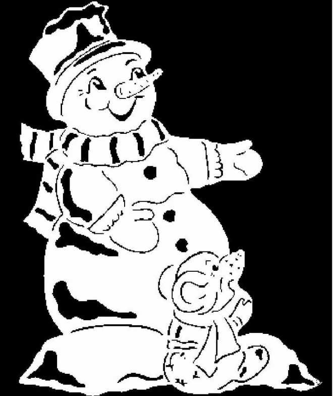 Новогодние украшения на окна Снеговики