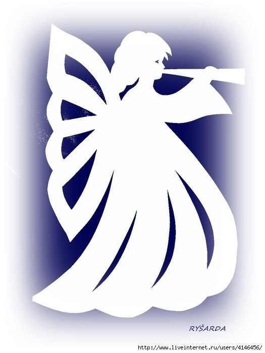Трафареты рождественских ангелов