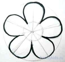 Трафарет цветка пятилистника