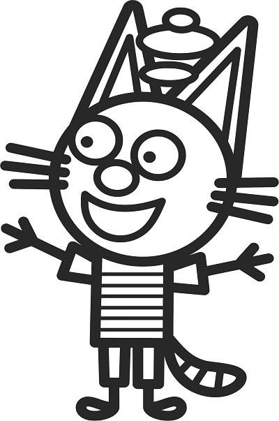 Трафарет три кота для пряников