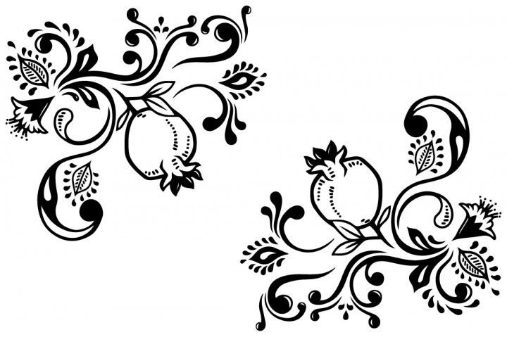 Растительный орнамент трафарет